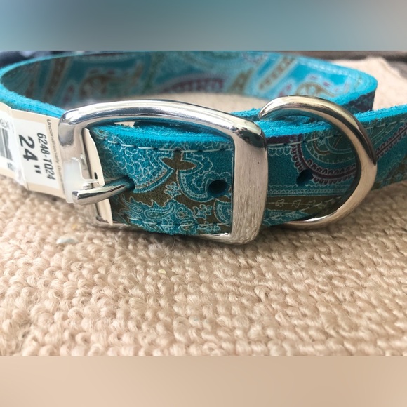 🩵3/$15 MIX & MATCH 🔵NEW! OmniPet Paisley Leather Dog Collar - Picture 3 of 4